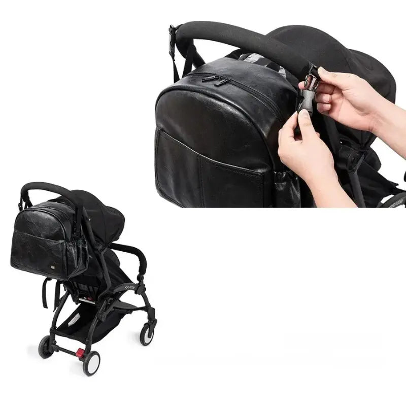 Wickeltasche Schwarz Flex – Vielseitig & Kinderwagenfreundlich | Nuvlee