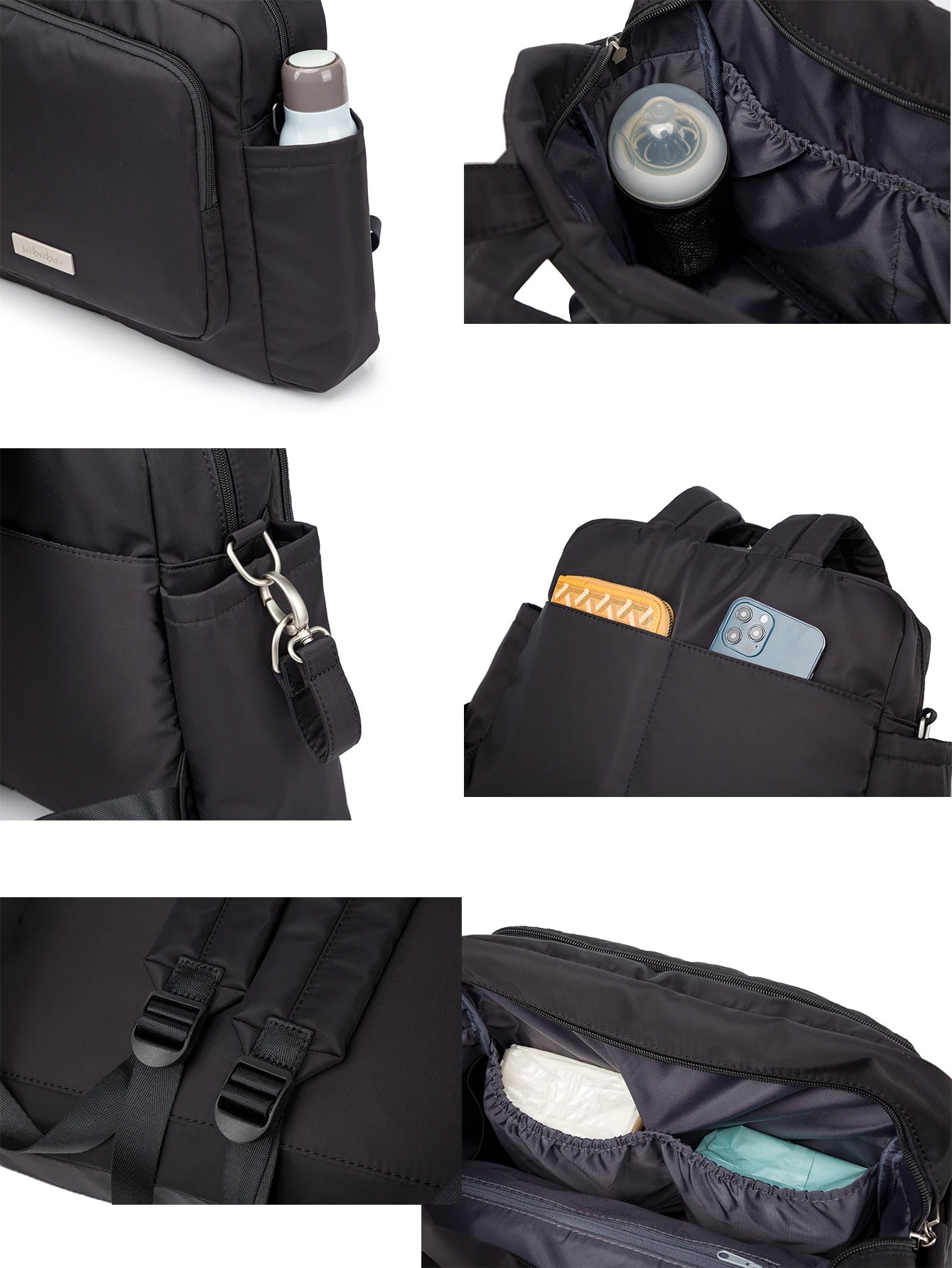 Wickeltasche Schwarz Travel – Robust & Geräumig | Nuvlee