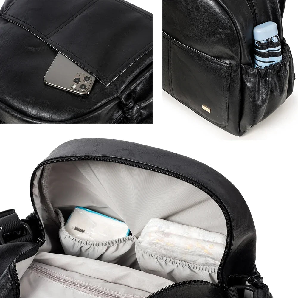 Wickeltasche Schwarz Chic – Besonders Geräumig | Nuvlee