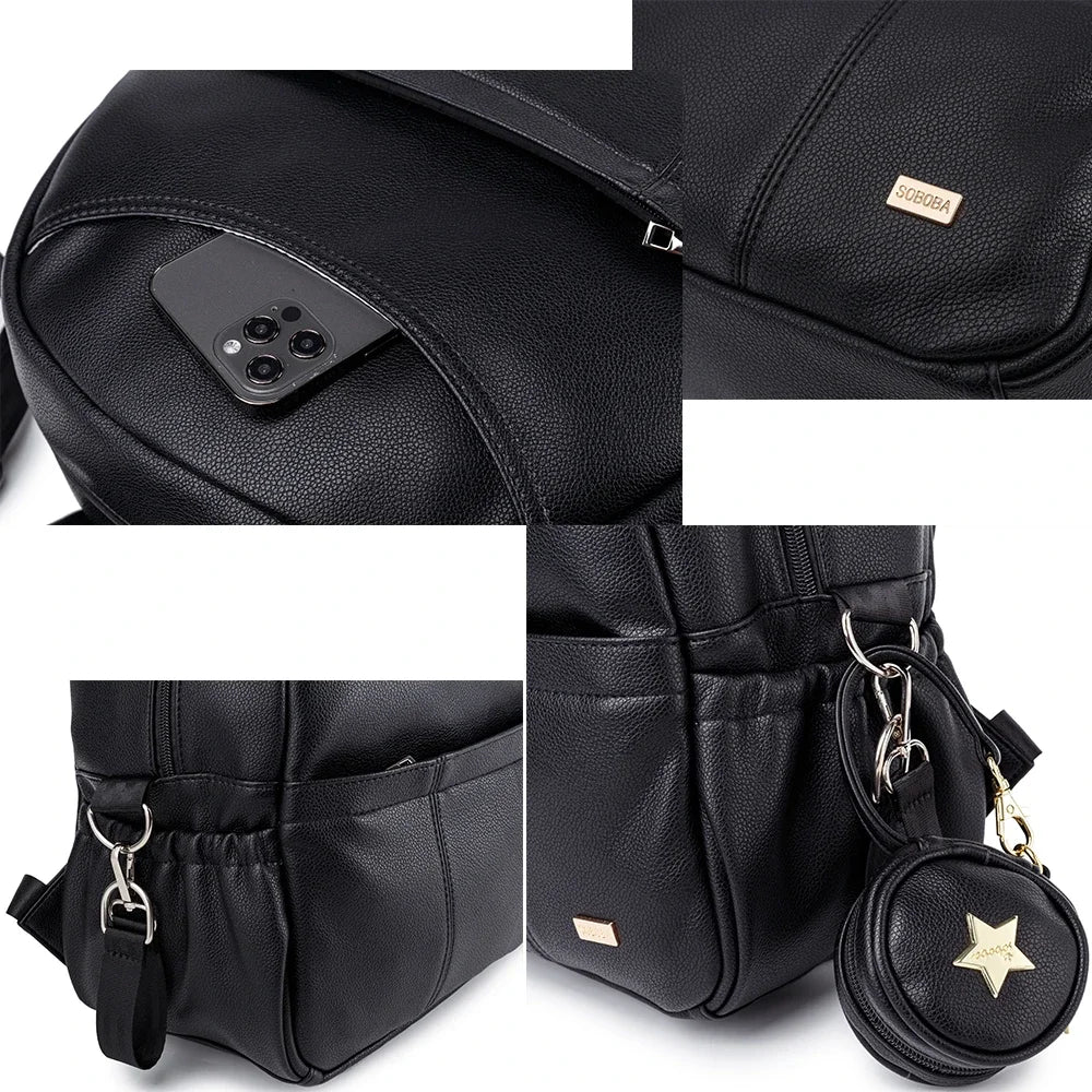 Wickeltasche Schwarz Urban – Stilvoll & Geräumig | Nuvlee
