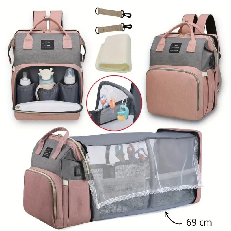 Wickelrucksack mit Babybett – Groß & Leicht | Nuvlee