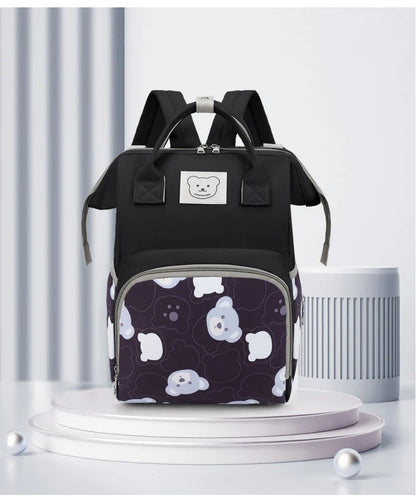 Wickeltasche Rucksack für Kinderwagen – Wasserdicht & Stylisch mit Bärenmuster | Nuvlee