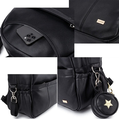 Wickeltasche Schwarz Urban – Stilvoll & Geräumig | Nuvlee
